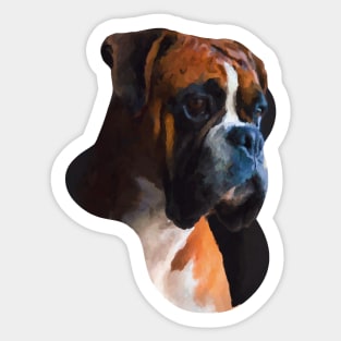 Boxer dog portrait painting Sticker